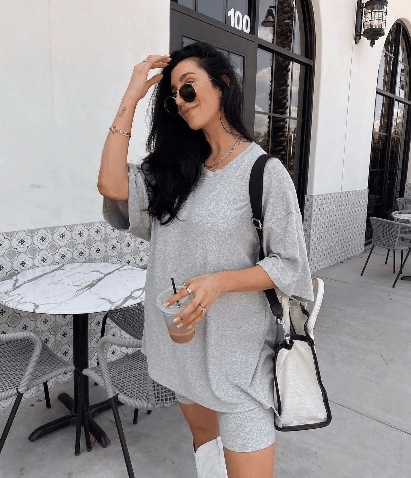 Oversized Tee And Biker Short Set(Free Shipping&Limited time sale) - dressowy