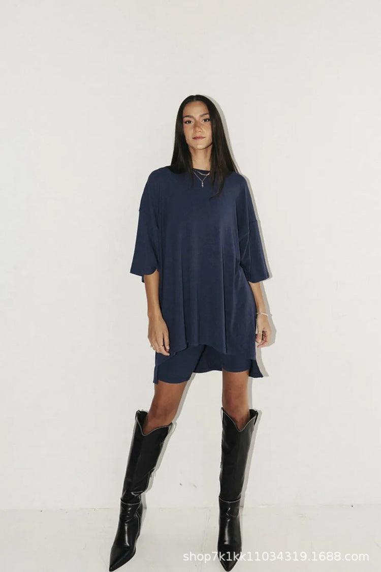Oversized Tee And Biker Short Set(Free Shipping&Limited time sale) - dressowy