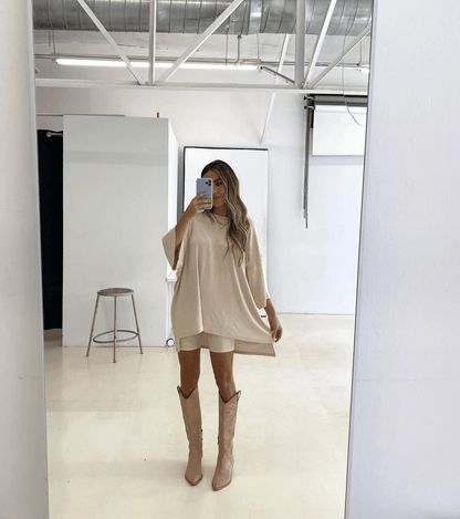 Oversized Tee And Biker Short Set(Free Shipping&Limited time sale) - dressowy