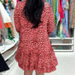 Dame Trendy V-hals kjole med leopardtrykk