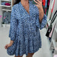 Dame Trendy V-hals kjole med leopardtrykk