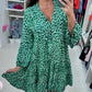 Dame Trendy V-hals kjole med leopardtrykk