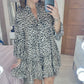Dame Trendy V-hals kjole med leopardtrykk