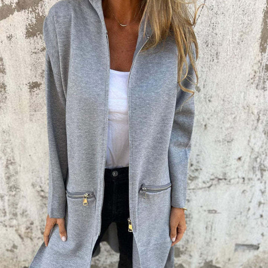 🥰 Sesongtilbud til superlav pris 🥰 Casual Fashion Langermet Zip-Up Hettegenser Jakke