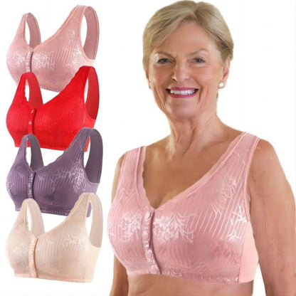 ✨💋Komfortabel og pustende knapp-bh foran med stor skål💃