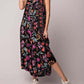 Vintage jumpsuit med blomstertrykk og løs ermeløs passform