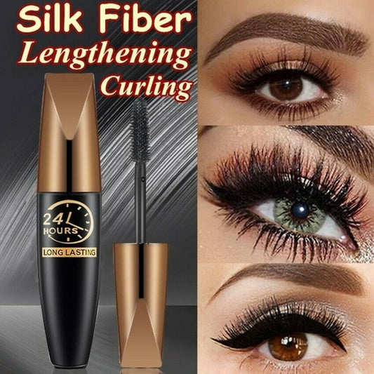 4D Vanntett Silkefiber Tykk Forlengende Mascara