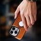 🎄[Kreativ gave] Deluxe iPhone-etui i skinn med usynlig stativ