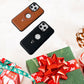 🎄[Kreativ gave] Deluxe iPhone-etui i skinn med usynlig stativ